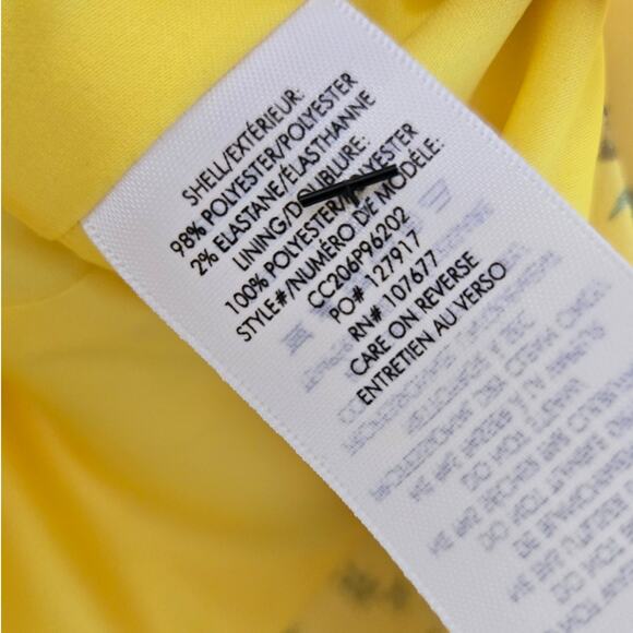 Alice + Olivia Justin Rolled Cuff Double Breasted Floral Yellow Blazer Size 6 - Picture 9 of 9